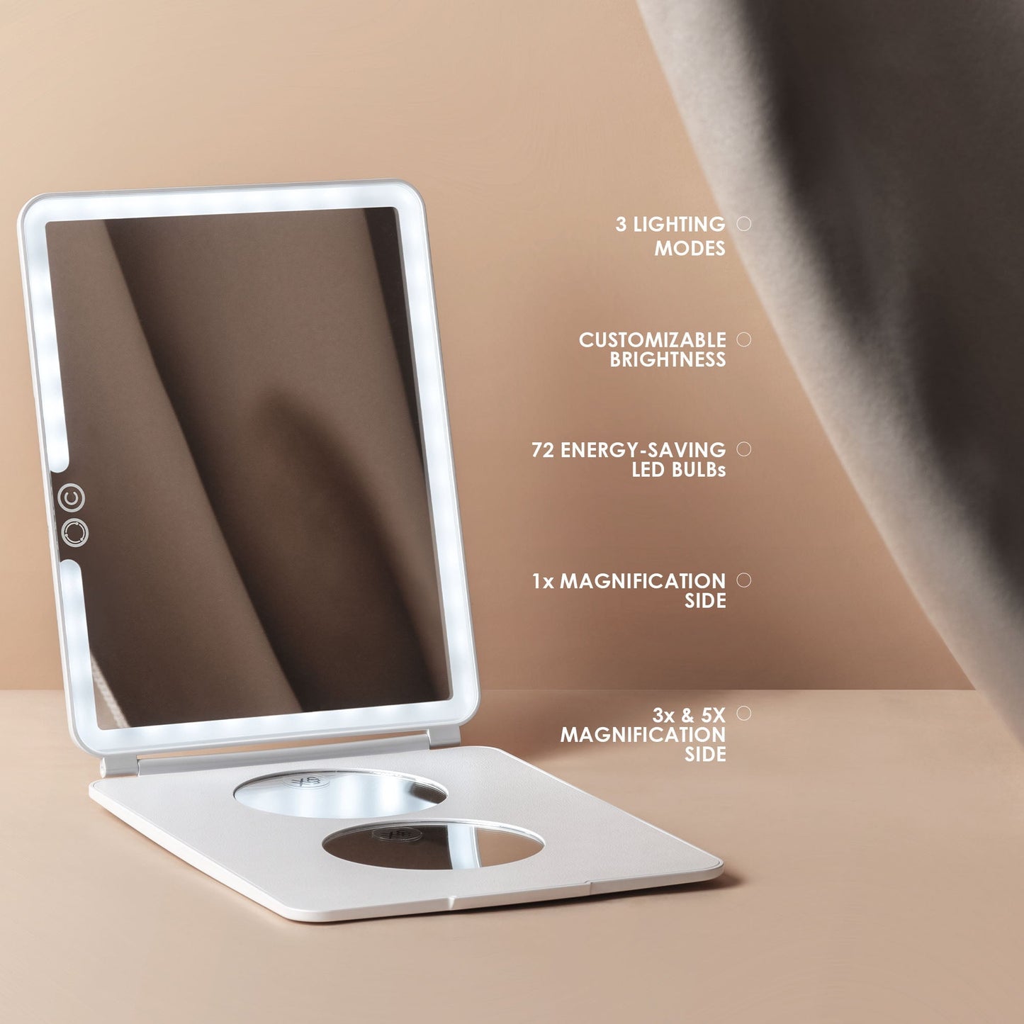 Mirrorvio+ | LED Travel Mirror