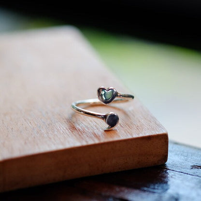 Semicolon Heart Ring
